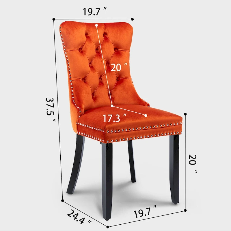 Modern Tufted Velvet Side Dining Chairs (Set of 4)