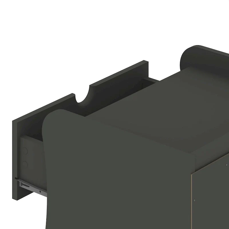 Mid-Century Modern 2-Drawer Nightstand, MDF, Curved Legs, 19.68