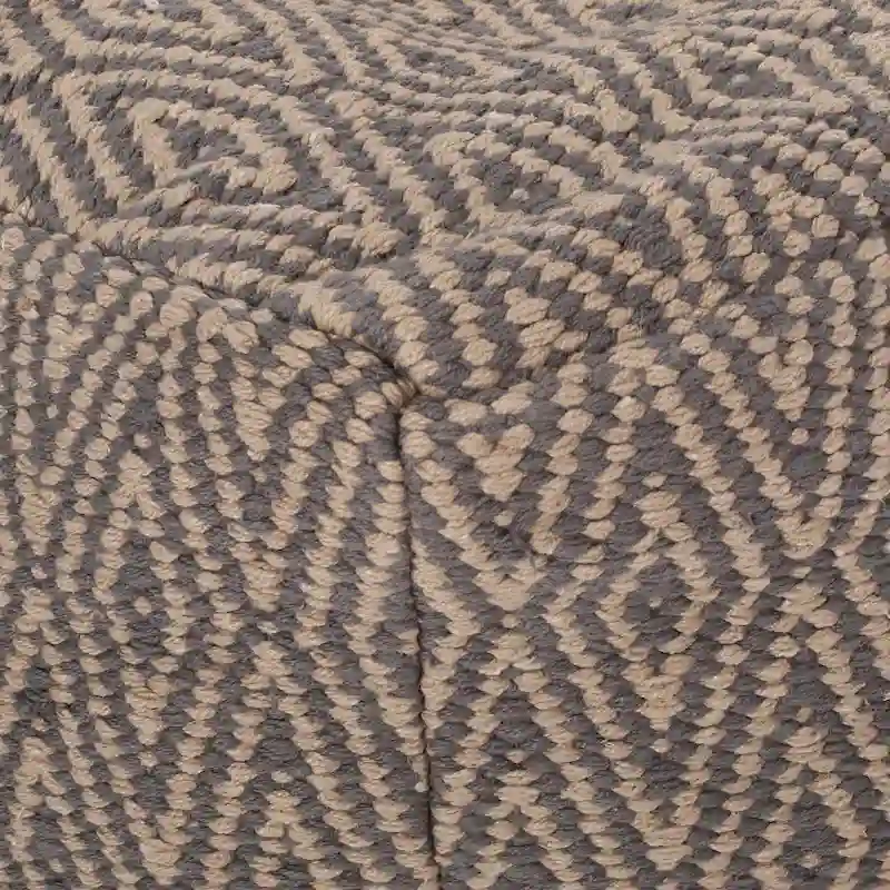 Boven Hand-Crafted Cotton Cube Pouf by Christopher Knight Home