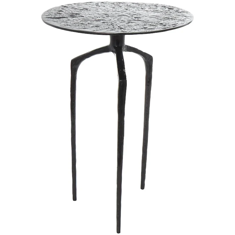 Aluminum Metal Geometric Slim Textured Side End Accent Table - Silver, Gold or Gray - Roche River Decor