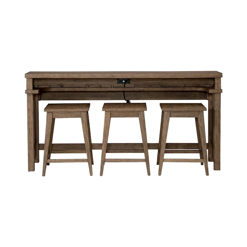Pinebrook Ridge Weathered Toffee 4 Piece Console Table Set