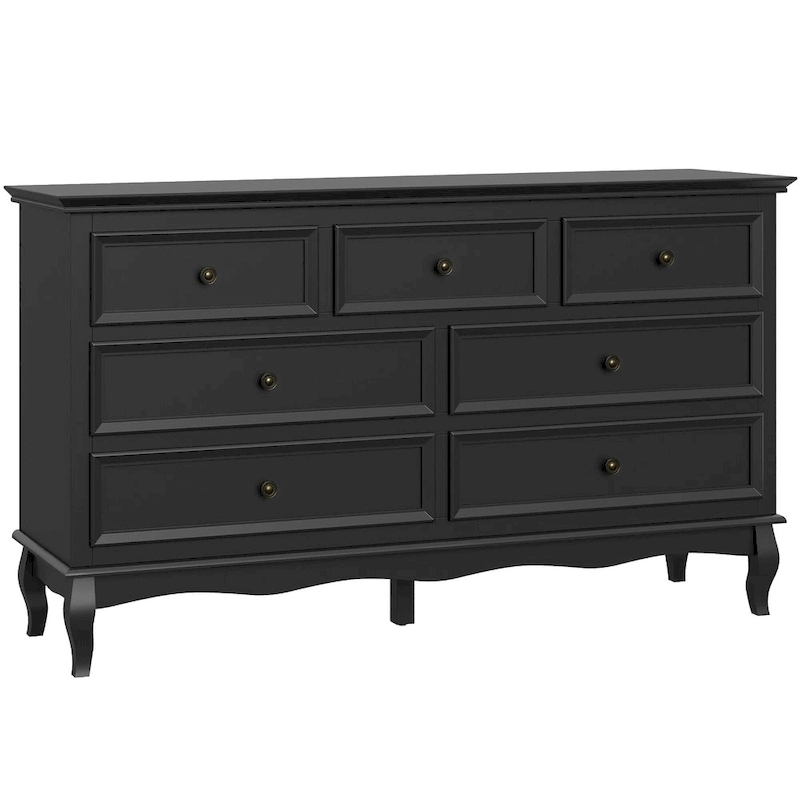 7 - Drawer Dresser with Solid Wood Legs and Painted Finish