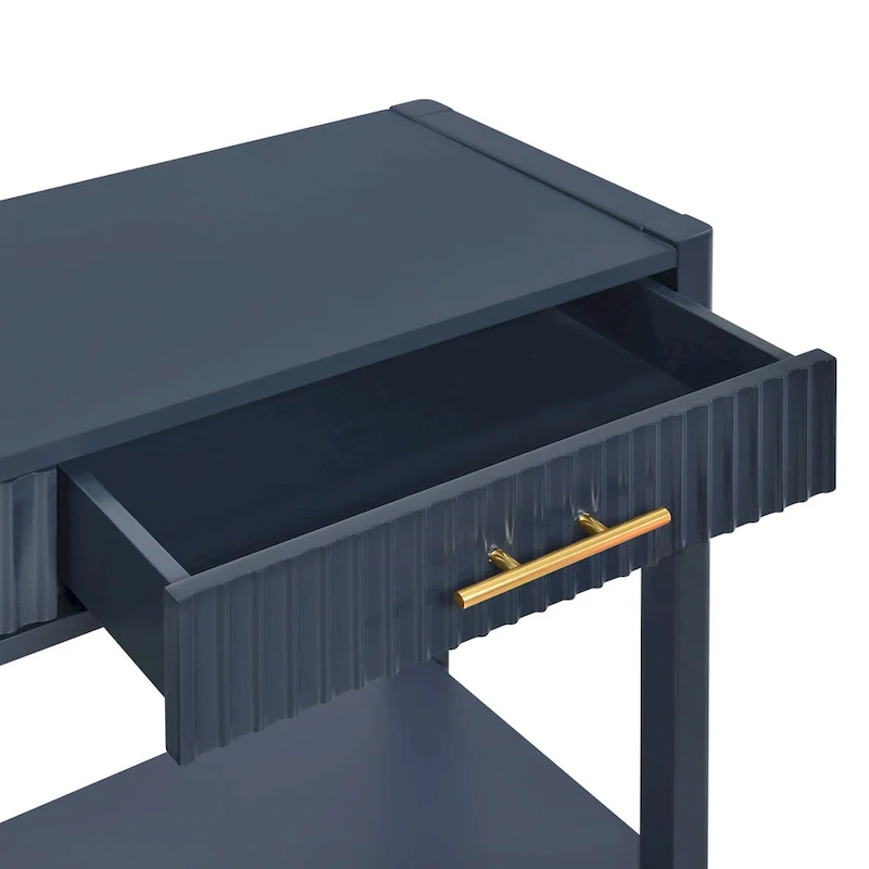 High-Quality Entryway Console Table with Vertical Stripe Drawers, Long Legs