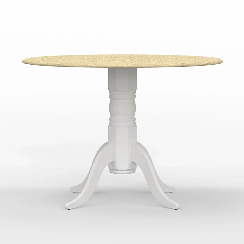 5-Piece Dining Set, 42 Round Drop-Leaf Table and Slat Back Chairs