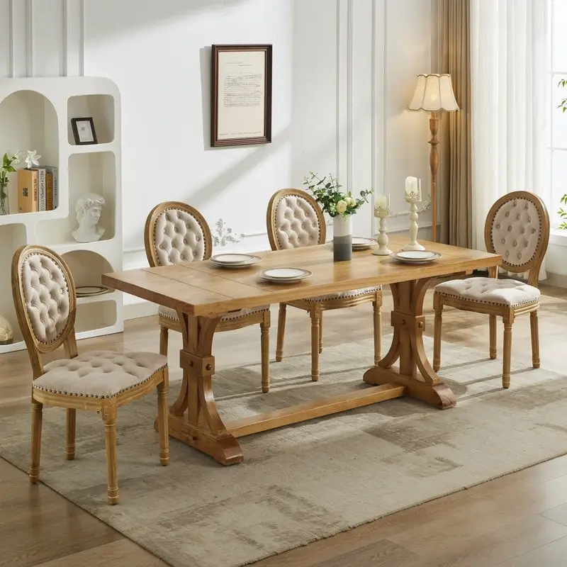 French Dining Chair with Nailhead Trim Set of 6