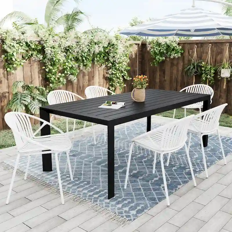 Patio Dining Chairs Stackable Chairs with Breathable Design