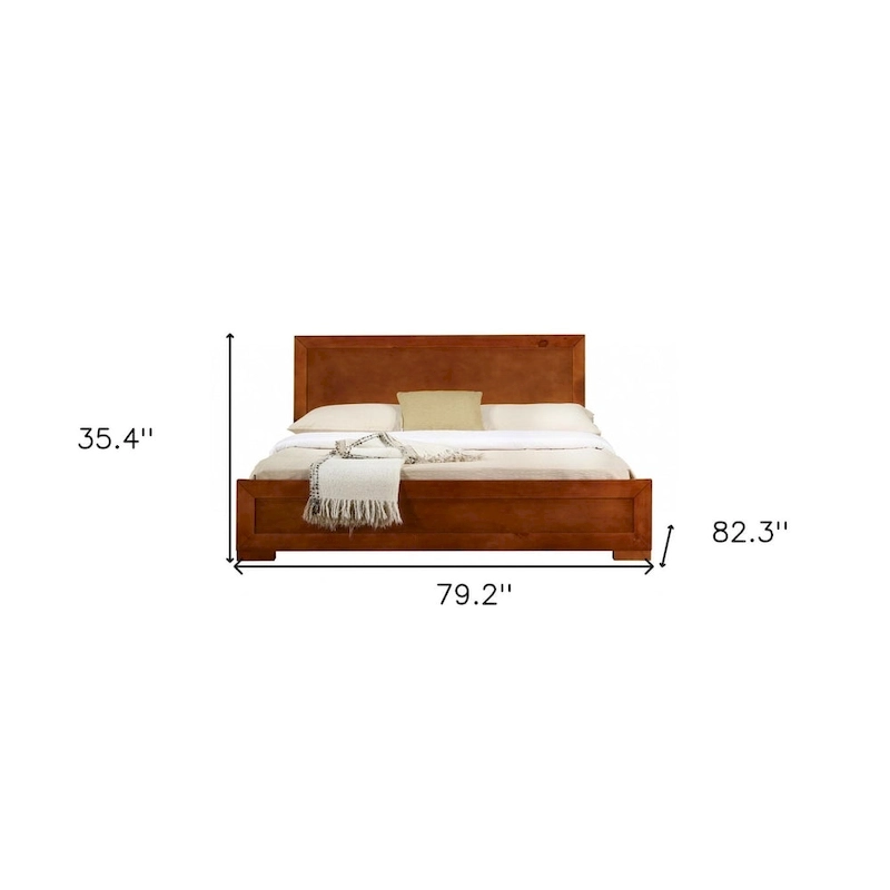 HomeRoots Brown Wood King Bed Frame