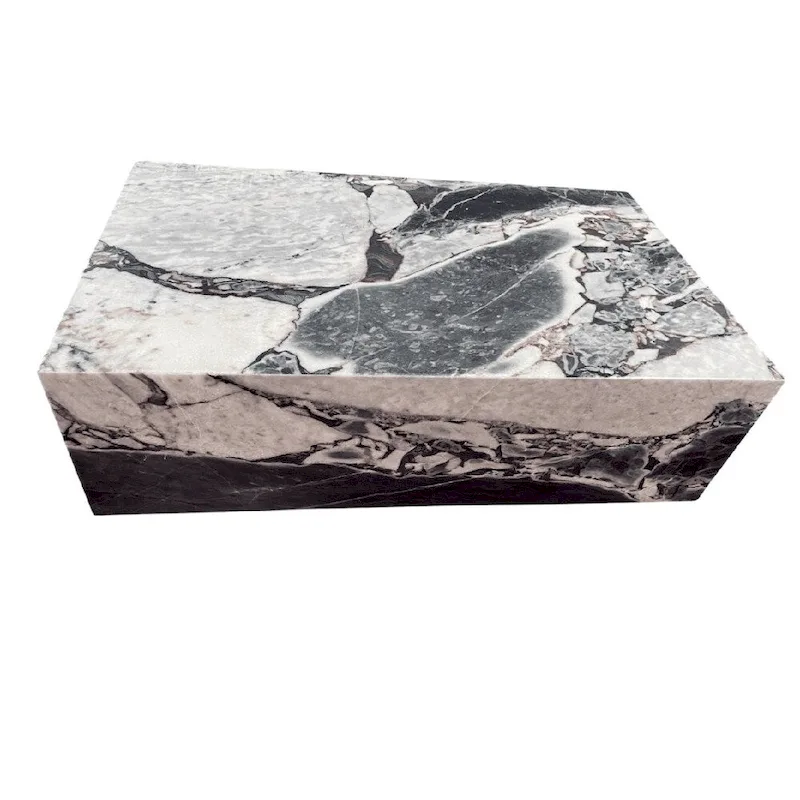 Genuine Marble Block Coffee Table - Blue Galaxy Marble