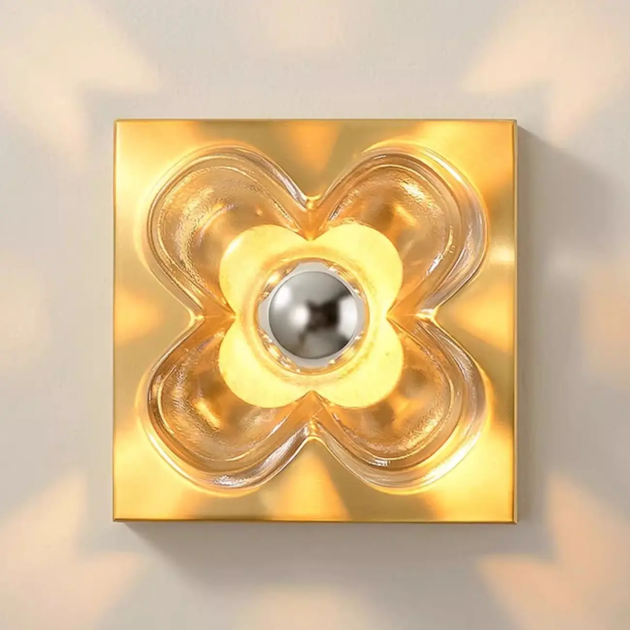 Modern Elegant Glass LED Vanity Light with Flower Design