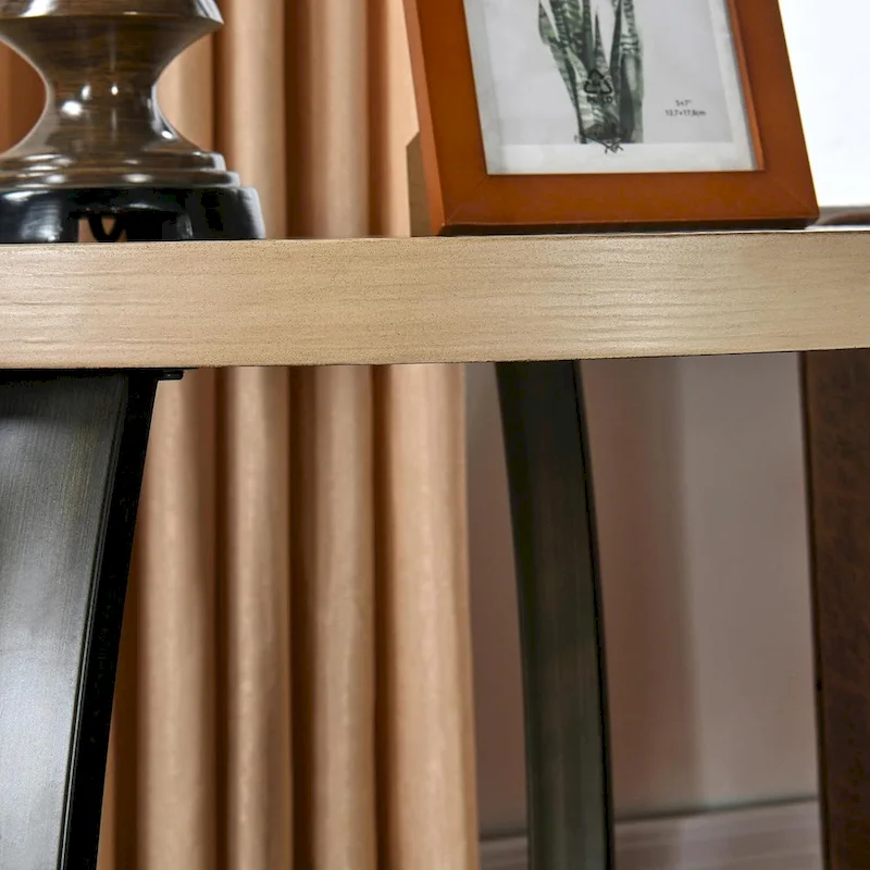 Oval Coffee Table, Industrial 2-Tier Elliptic Coffee Table