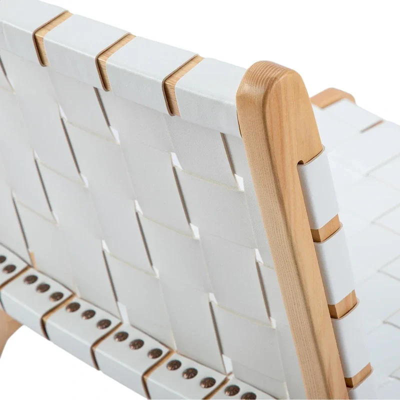 Fully Assembled Woven Leather Counter Height Bar Stools - 18.9W x 18.9D x 38.2H