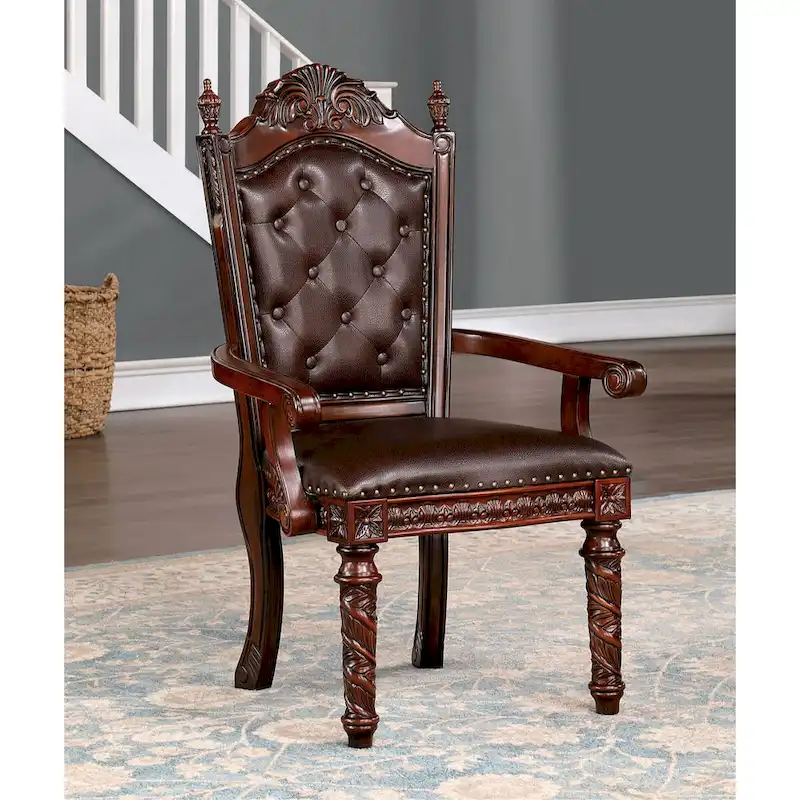 Solid Cherry Wood Armchairs (Set of 2)
