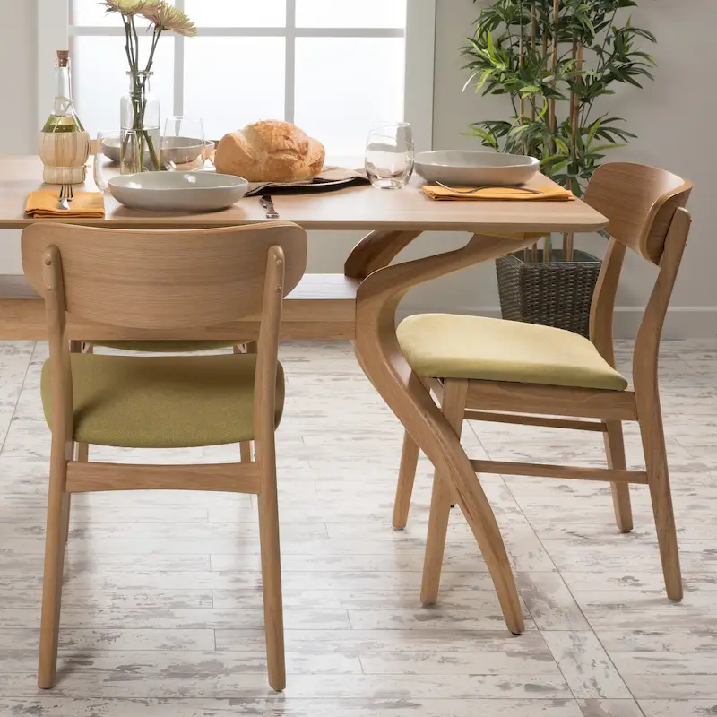 Fabric-upholstered Wood Dining Chairs