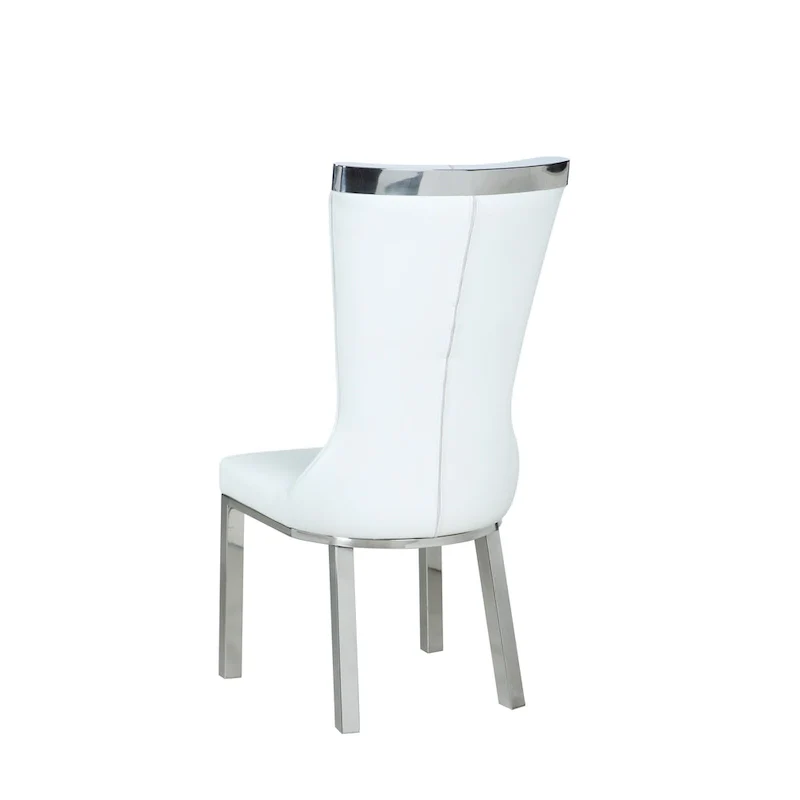 Somette Amelia Curved Back Dining Chair in White, Set of 2 - N/A