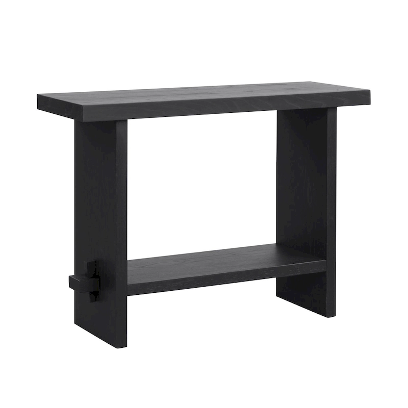 Nathan James Virgo Farmhouse 2-Tier Console Table in Wire-Brushed Wood Finish