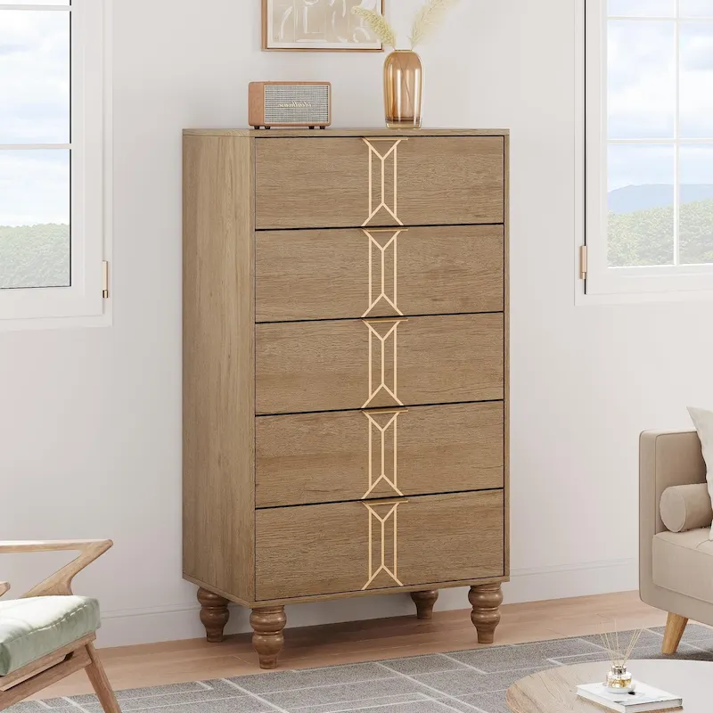 5 Drawer Dresser, Modern Wooden