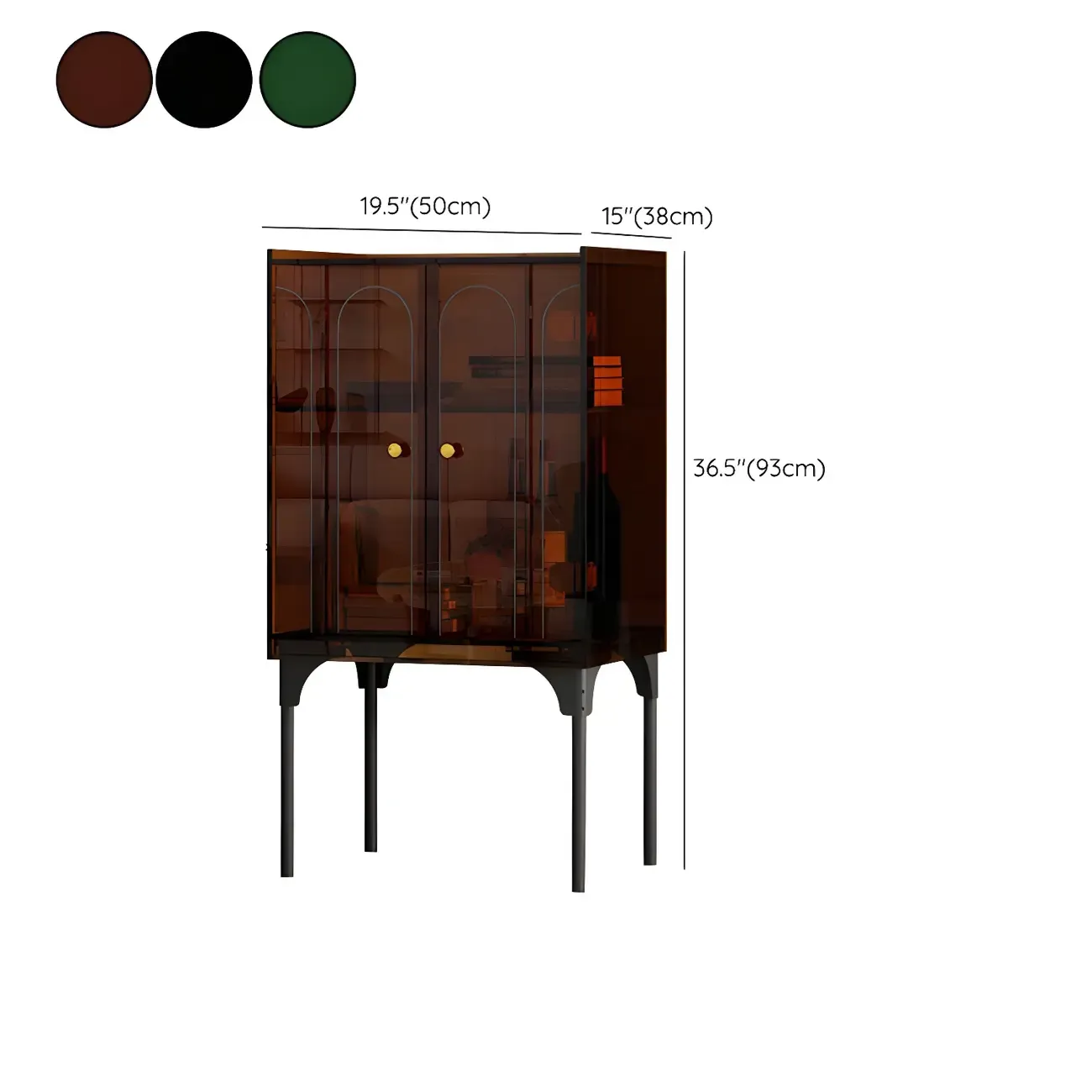 Modern Plastic/Acrylic Sideboard Cabinets with Shelves in Red