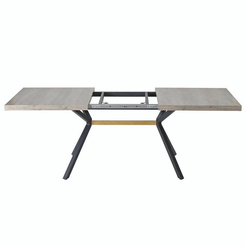Retro Rectangular Dining Table with Carole Top and Black Embossed Center Plate
