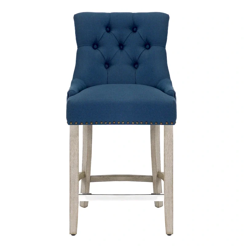 Upholstered Button Tufted Counter Bar Stool