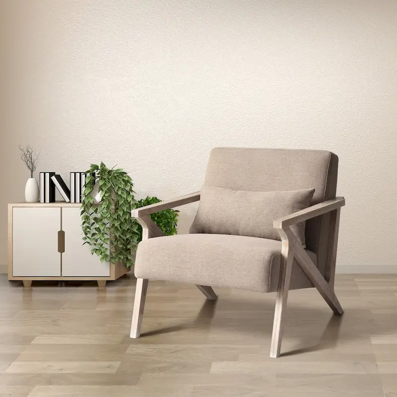 Accent Armchair Solid Hardwood Upholstered