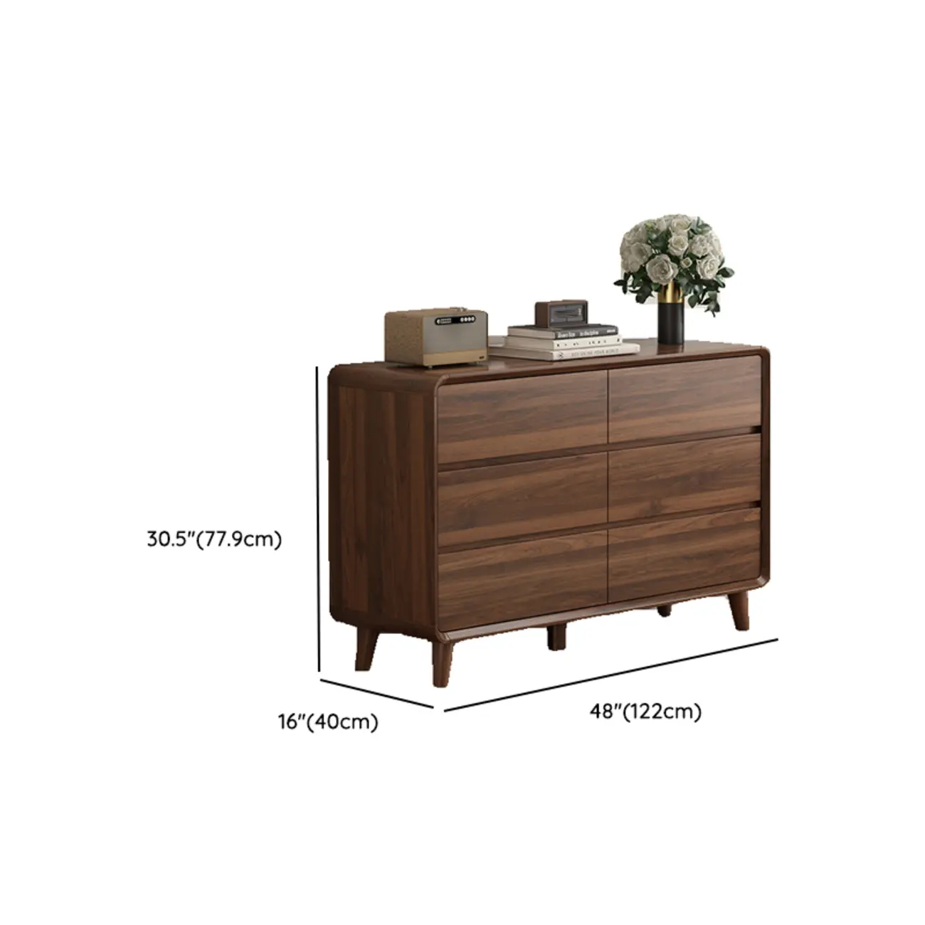 3 Tiers Rustic Square Brown Wood Dresser