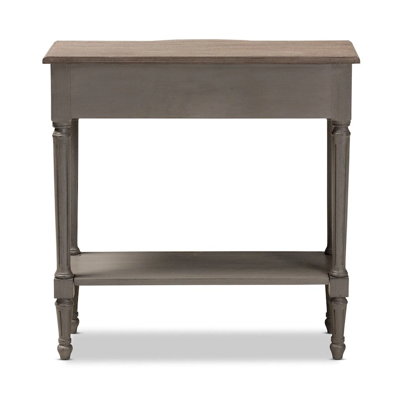 French Country Gray Finished 1-Drawer Wood Console Table