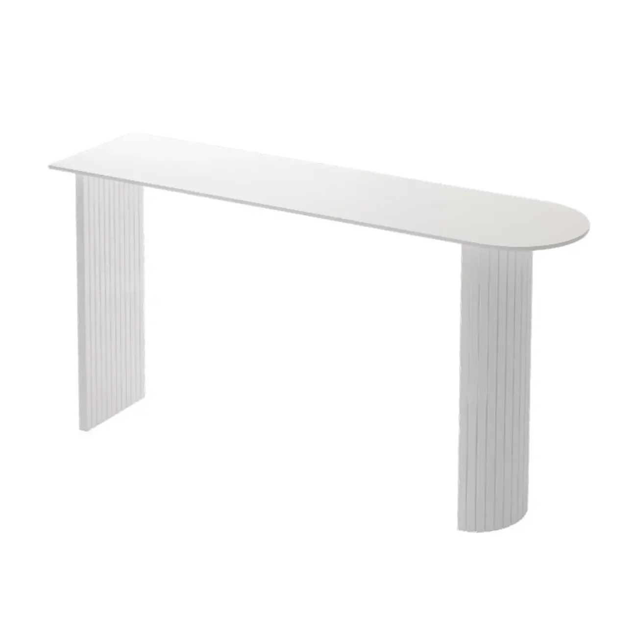 Modern Bar Height Table Stone Top Free Form Double Pedestal