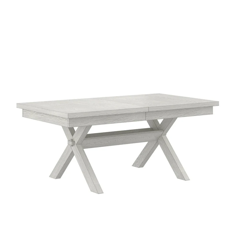 VECELO 90 Inch Modern Solid Wood Rectangular Extendable Dining Table