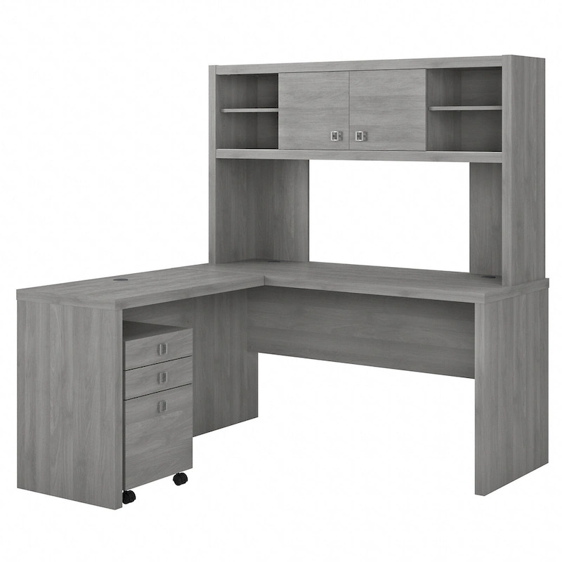 Echo L Shaped Desk with Hutch and Drawers by Bush Business Furniture