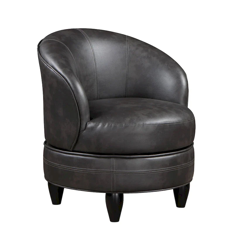 Faux Leather Swivel Lounge Chair