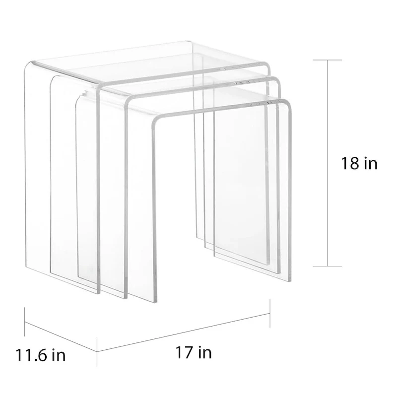 Clear Acrylic Nesting Tables (Set of 3)