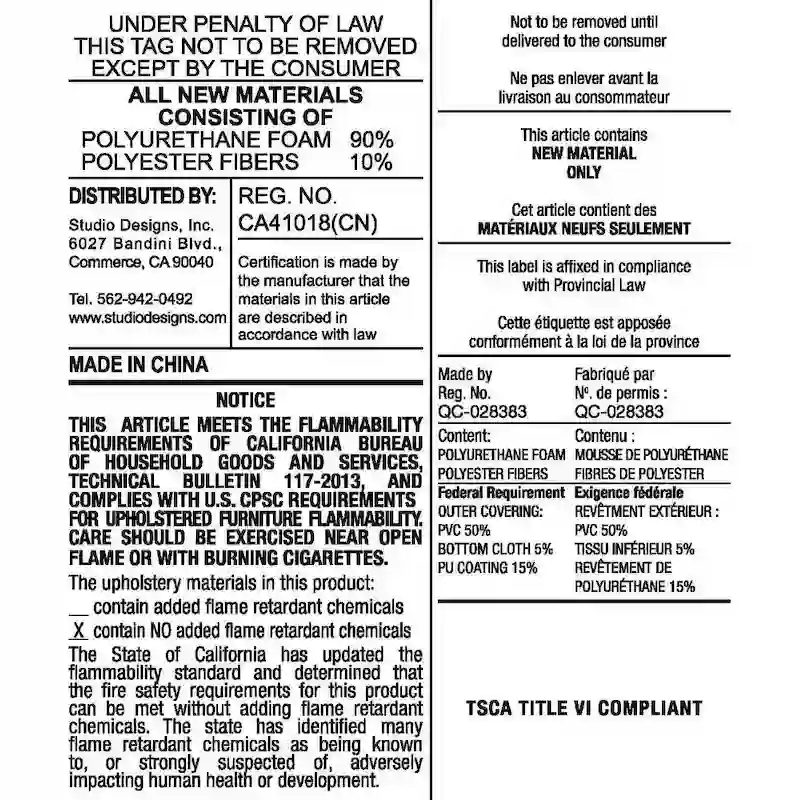 Metal and Tufted Leather Large Cocktail Ottoman