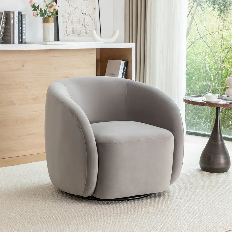 SEYNAR Modern Glam Velvet Upholstered 360 Degree Swivel Accent Armchair