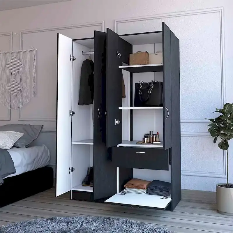 Habana Armoire,Two Cabinets, One Drawer - N/A