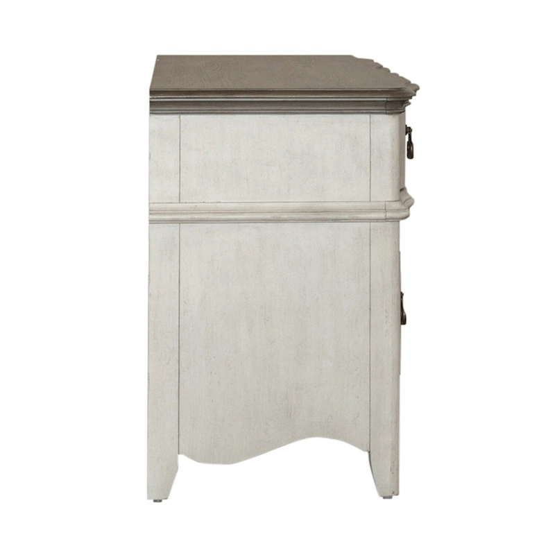 Chesapeake Wirebrushed Antique White Credenza - Width 56 x Depth 21 x Height 30