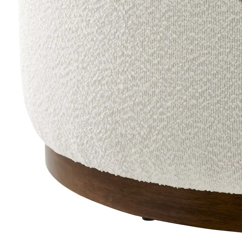 Tilden Large 23/29/38 Round Boucle Upholstered Ottoman