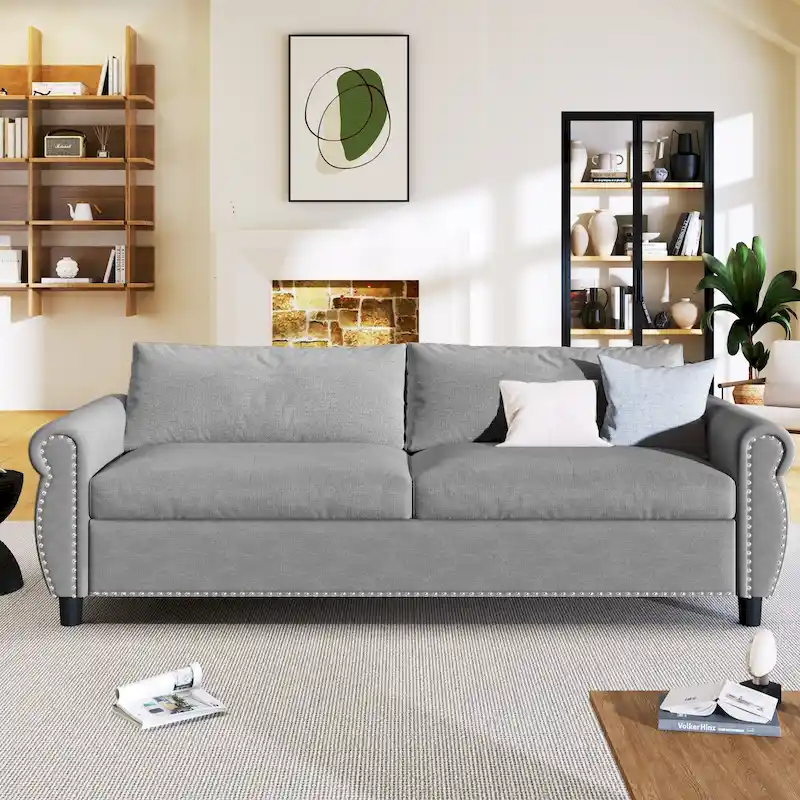 80.7 Pull-Out Sleeper Sofa Bed with Foam Mattress