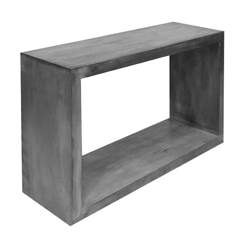 Keli 52 Inch Mango Wood Sideboard Console Table, Open Cube, 1 Shelf