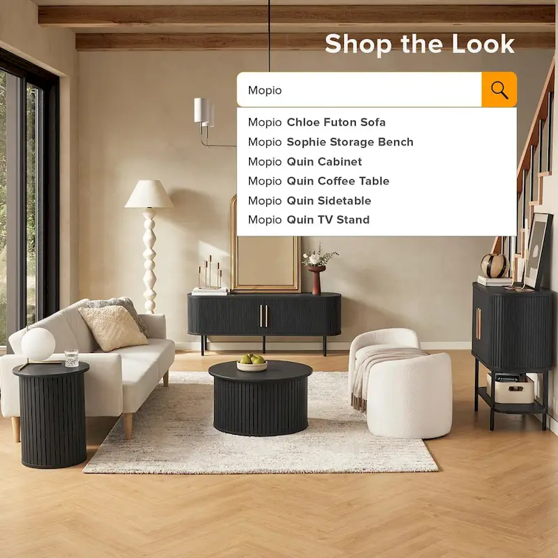 59 TV Stand, Fluted Entertainment Center