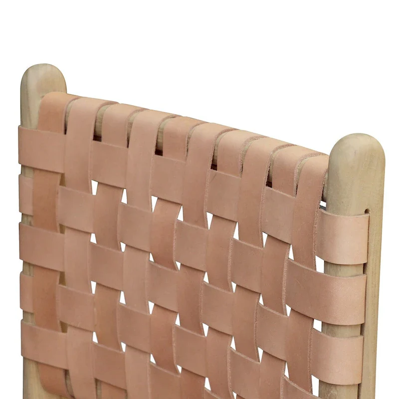 Banda Teak & Leather Dining Chair - Solid Teak Wood Frame