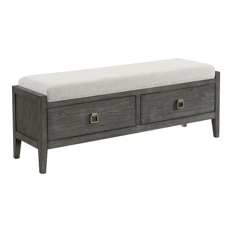 Portia 58 Wide Bedroom Storage Bench, Brushed Brindle