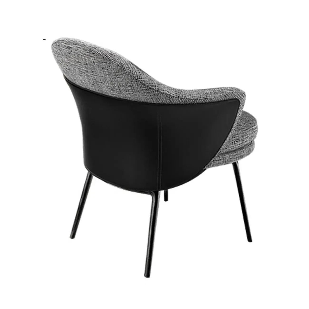 Modern Upholstered Dining Chair with Curved Back and Armrests