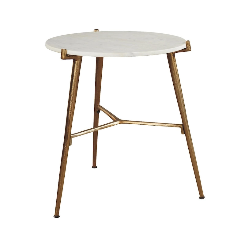 Chadton White/Gold Contemporary Glam Accent Table