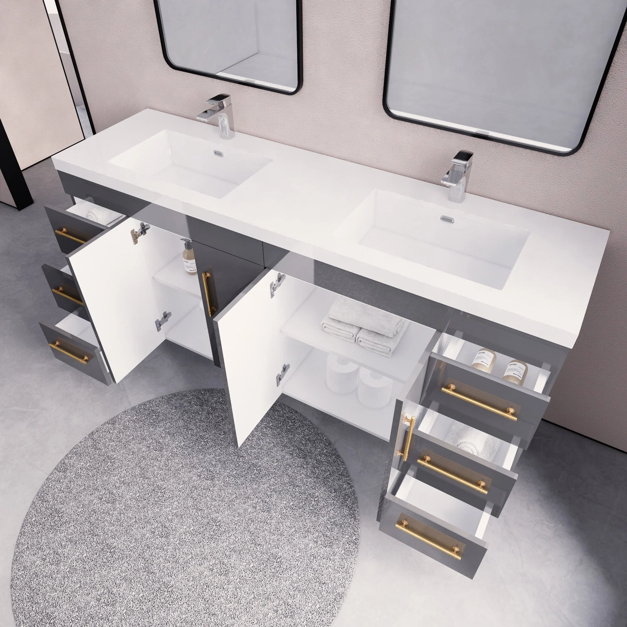 Eliza 72'' Freestanding Vanity with Double Sink