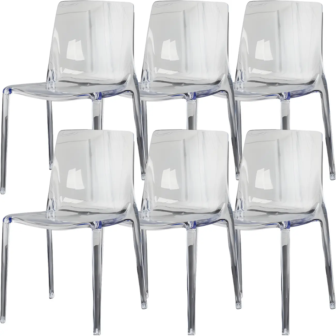 Amber Acrylic Armless Low Back Dining Chair