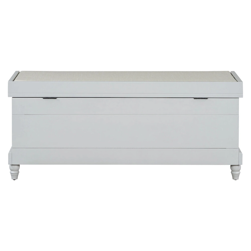 Classic Fluted Shoe Bench with Cushion & 3 Drawers