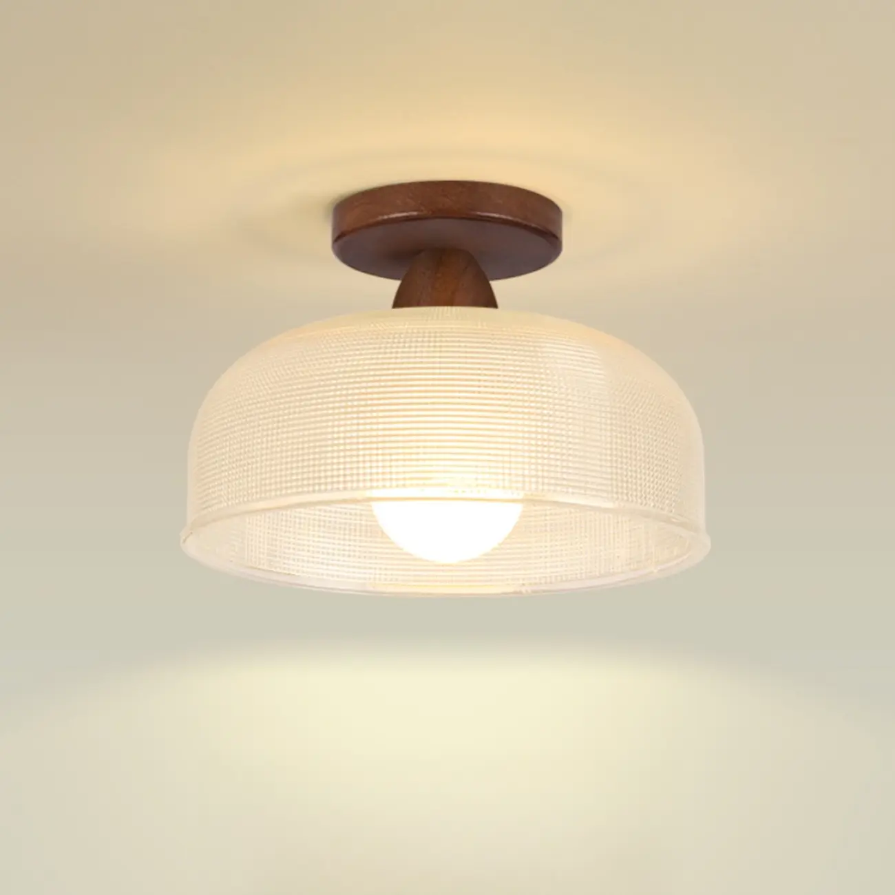 Modern LED Semi-Flush Ceiling Light with Clear Shade
