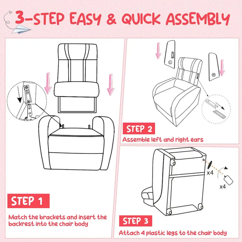 Gymax Kids Recliner Chair Ergonomic Leather Sofa Armchair w/Footrest