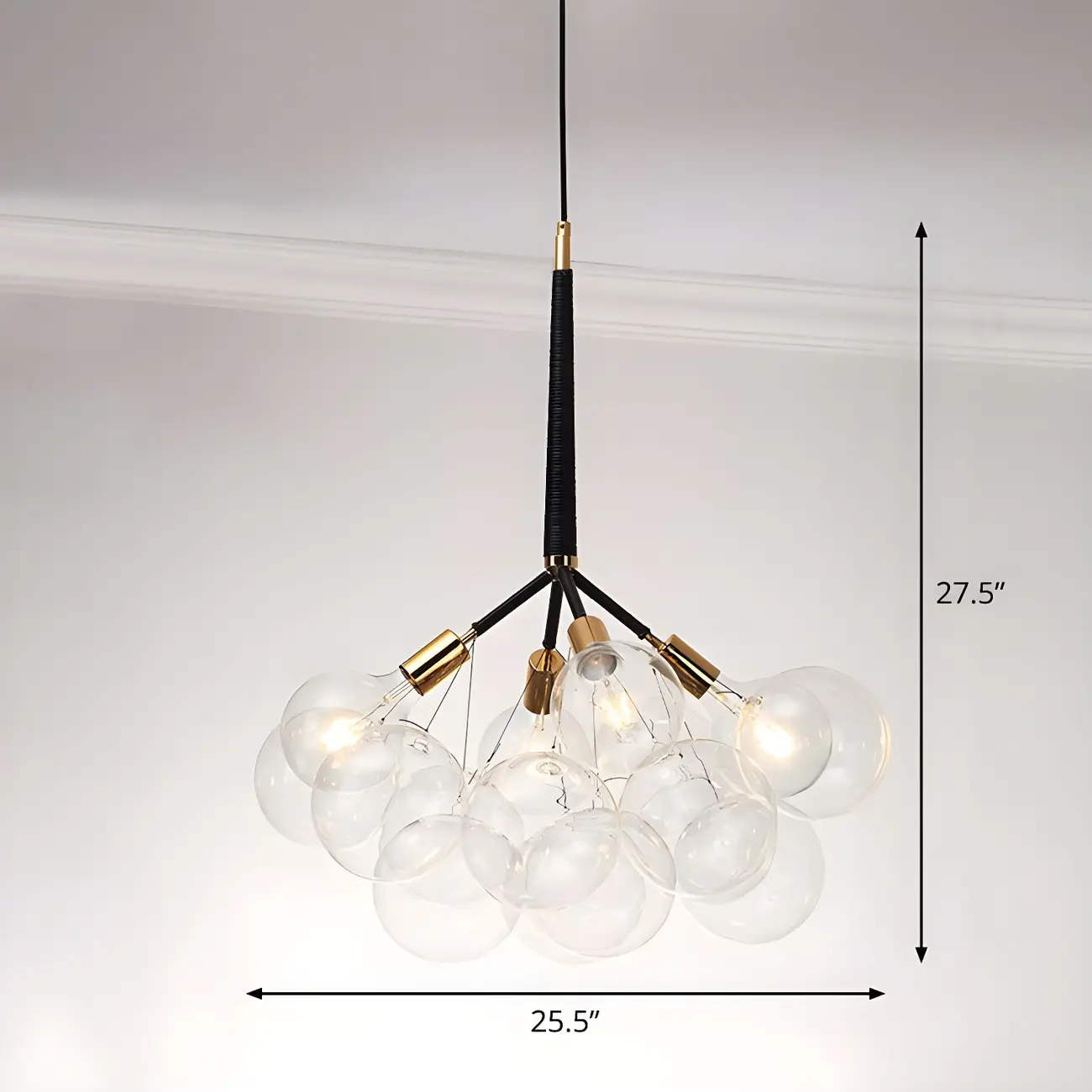 Modern Clear Bubble Glass Sphere Chandelier