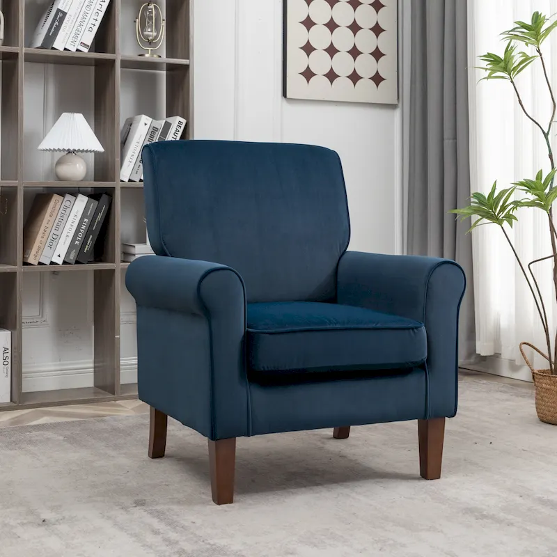 Traditional Rolled Arm Living Room Armchair